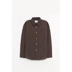 MFPEN DARK BROWN TRIPLE STRIPE ESSAY SHIRT